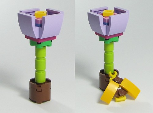 Alternate build #2 - "Lavender Flower with Bee" using only parts from Friendship Flower polybag (30404)