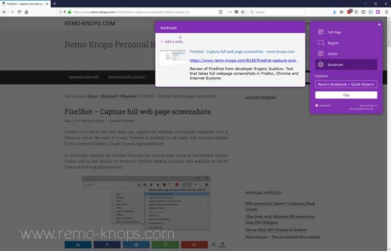 OneNote Web Clipper Firefox, Chrome & Edge 293