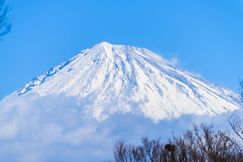 mountain snow sky japan clouds blue mtfuji shizuoka nature winter