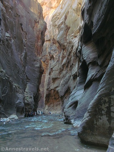 In the shadows of the Narrows in Zion National Park, Utah
