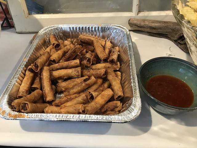lumpia at the super bowl party