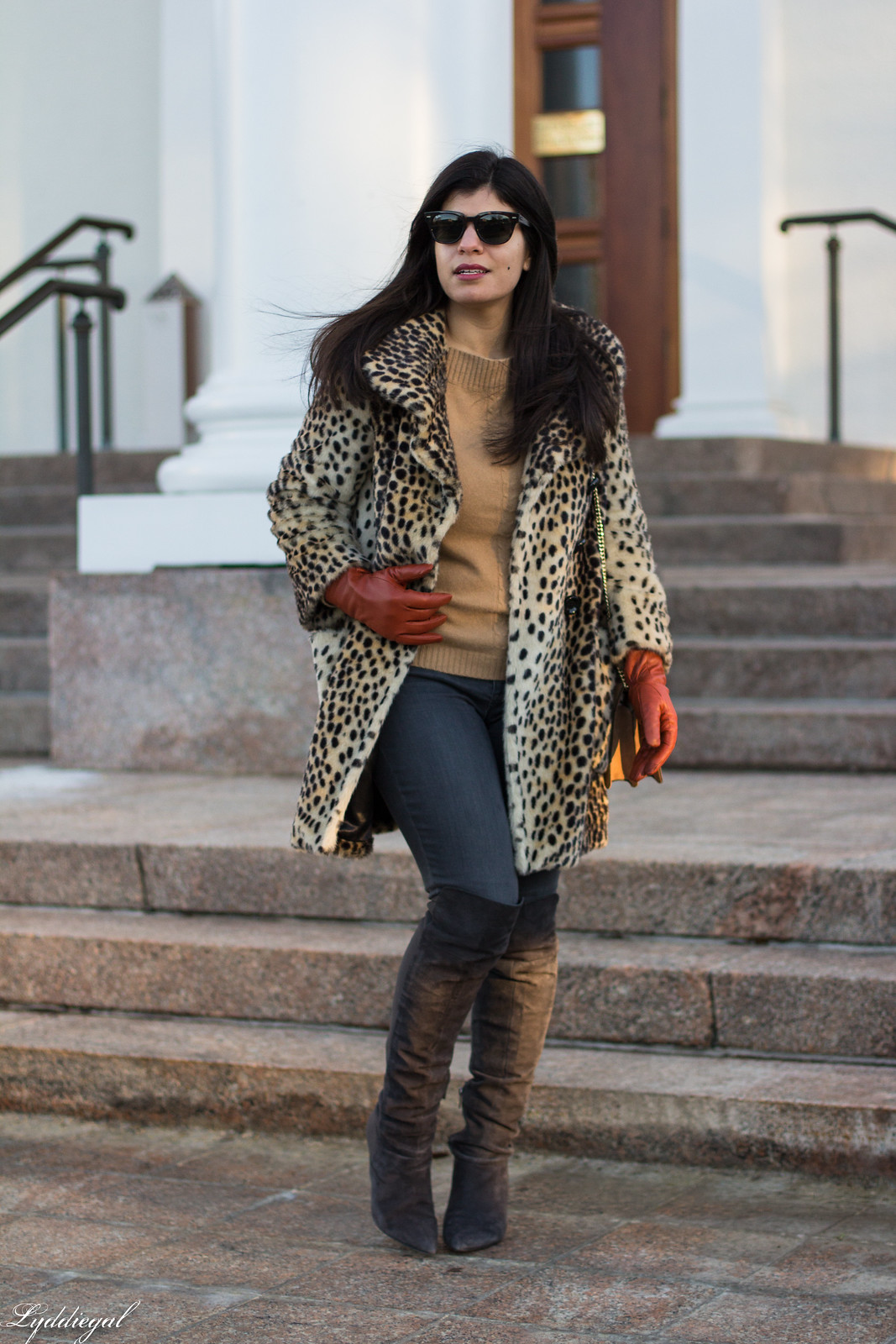 leopard fur coat, grey jeans, over the knee boots, camel sweater, winter outfit-13.jpg