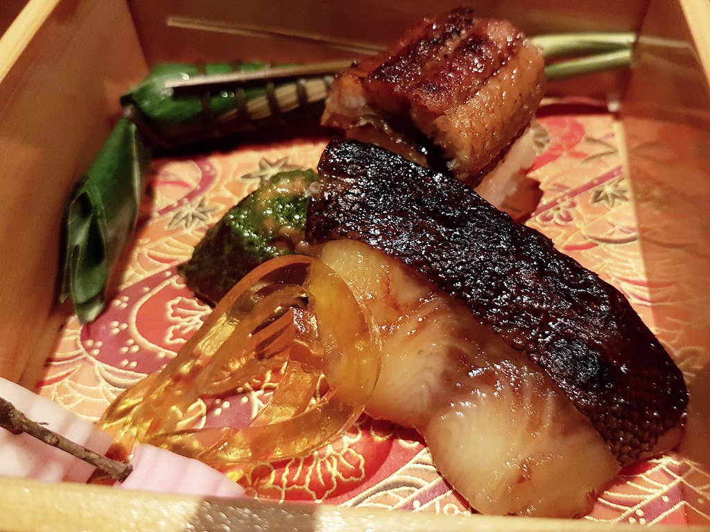 Miso Marinated Black Cod, Eel Sushi, Japanese Plum Jelly Sasamaki-fu, Braised Octopus