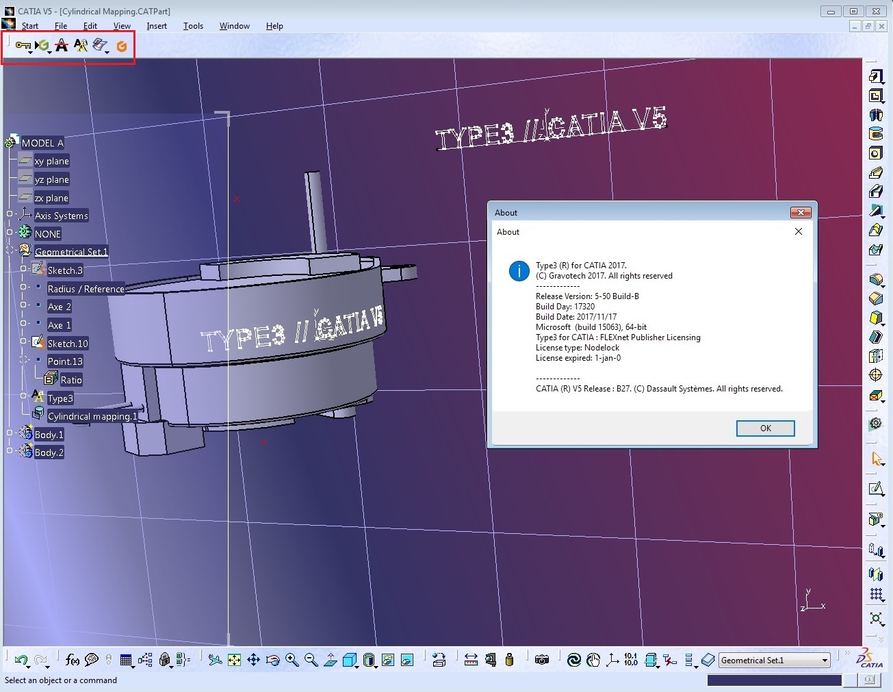 Working with Type3 CAA V5 Based 2017 (v5.5 B 17320) for CATIA V5R18-R27 x64 full