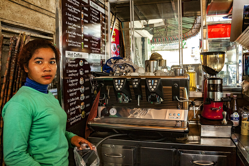 Coffee stand near Olympic Stadium--Phnom Penh