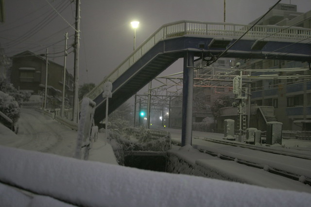 Tracks between Kibougaoka and Futamatagawa in Yokohama, Kanagawa, Japan /Jan 22, 2017