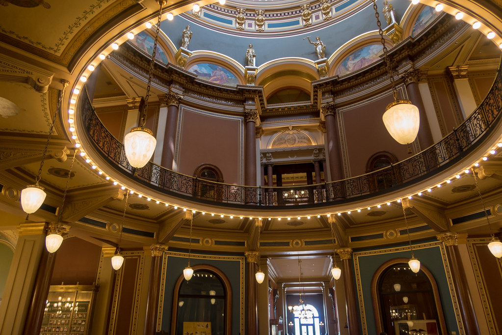 Inside the Rotunda at the Iowa Capitol Building