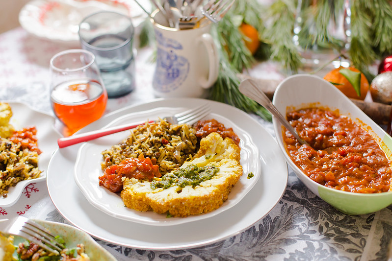 Rice, Lentils and Whole Roasted Cauliflower