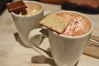 Christmas in SF - Ghirardelli Square hot chocolates