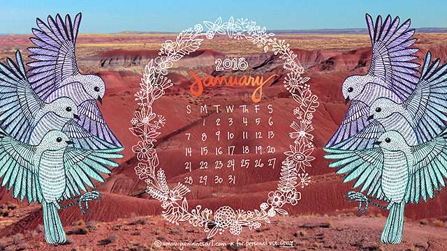 January Desktop Calendar 2018