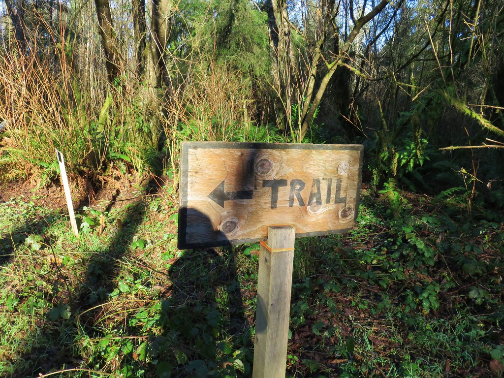 Trail sign at Kilchis Point Reserve