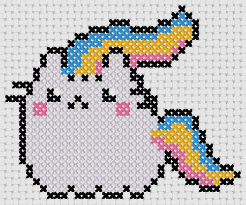 Preview of Cross stitch simple anime: Rainbow Nyan Cat