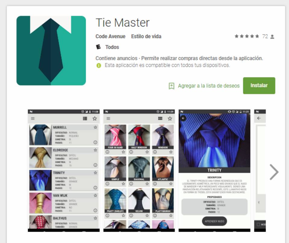 Aprende a hacer el nudo de la corbata con estas apps de Android