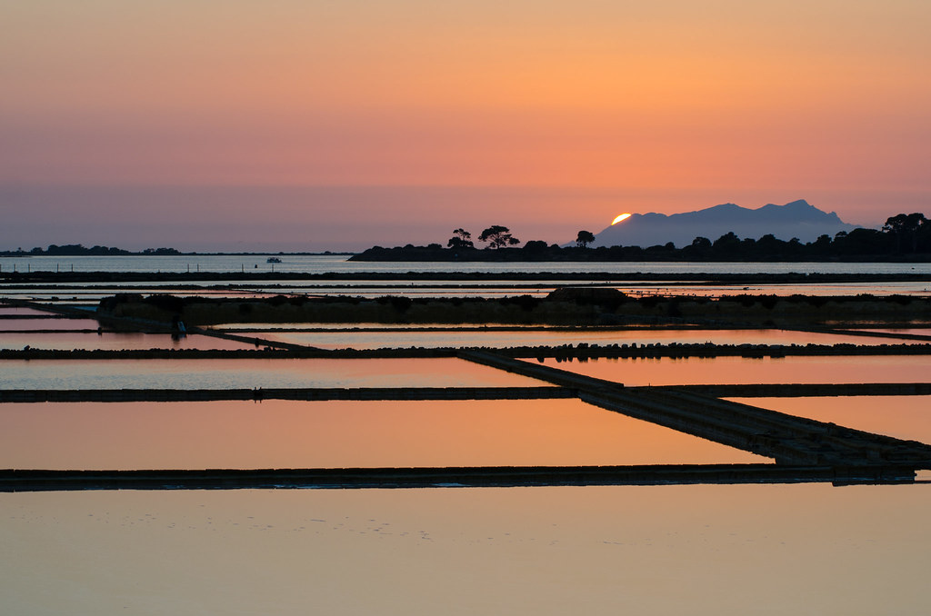Sunset on Marsala Saltworks