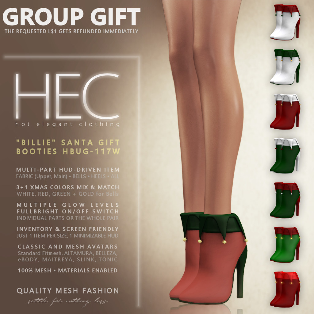 HEC (GROUP GIFT) • "BILLIE" SANTA GIFT BOOTIES HBUG-117W