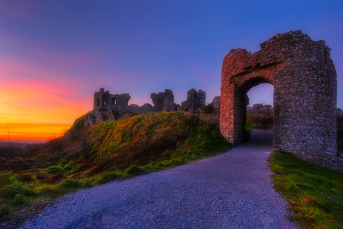rock castle sun sunset portlaoise ireland grass sky beautiful