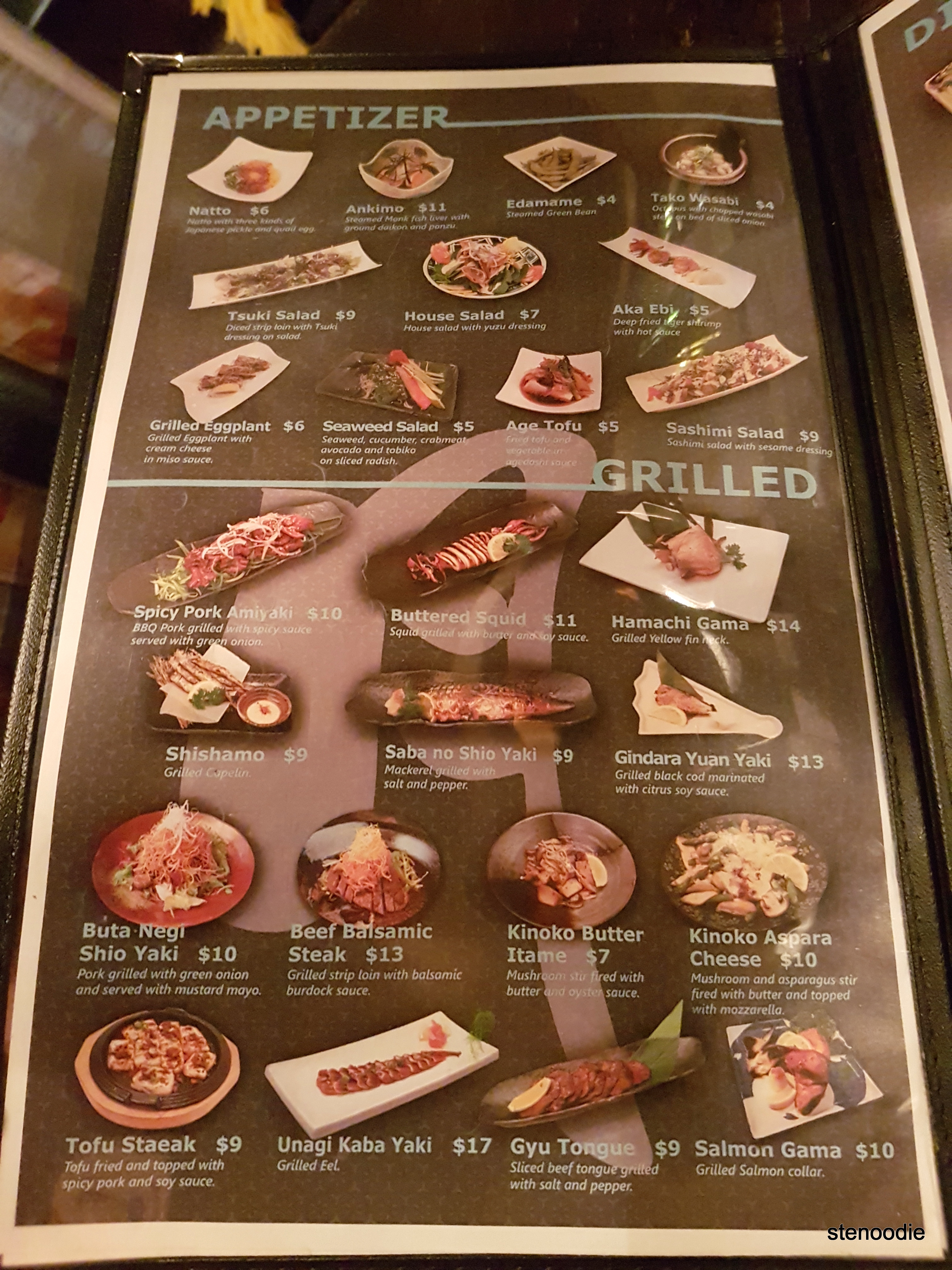 Tsuki Izakaya menu and prices