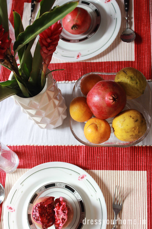 white and red table decor