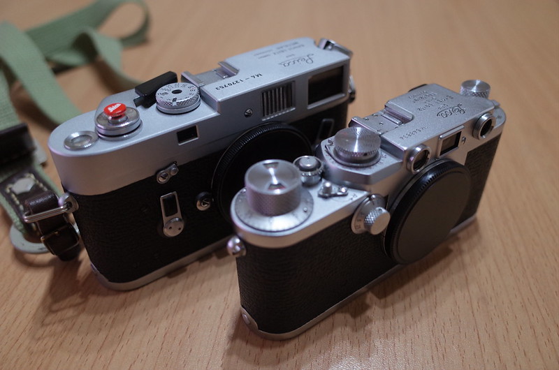 Laica Ⅲf、Leica M4大きさ比較