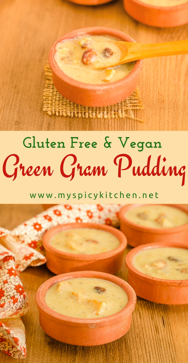 Bowls of moong dal payasam, green gram pudding,