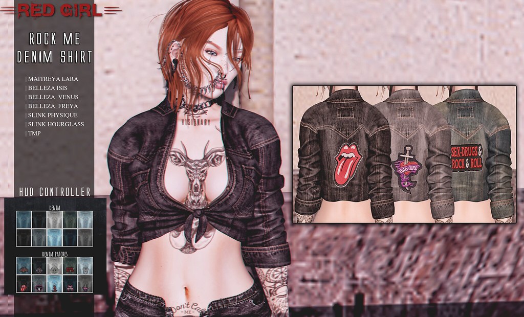 [RED GIRL] Rock Me Denim Shirt – EXCLUSIVE THE DARKNESS EVENT