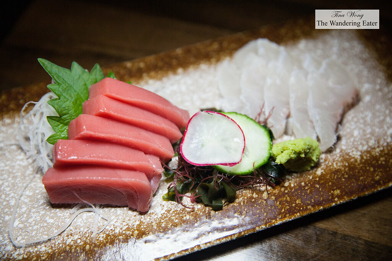 Sashimi of Bluefin tuna and Madai (red snapper)