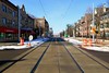 Milwaukee Streetcar platforms at East Ogden and North Astor (under construction, covered by recent snow)