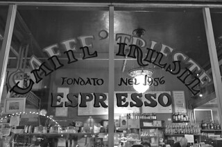 Caffe Trieste - Sign bw
