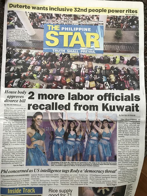 Front page Philippine Star Feb 22, 2018