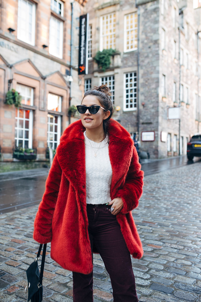 The little magpie H&M red fur coat