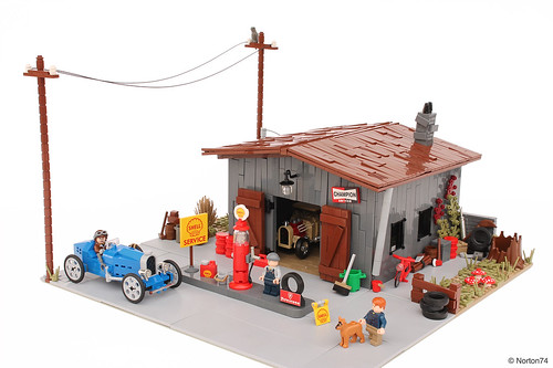 Antique gas station