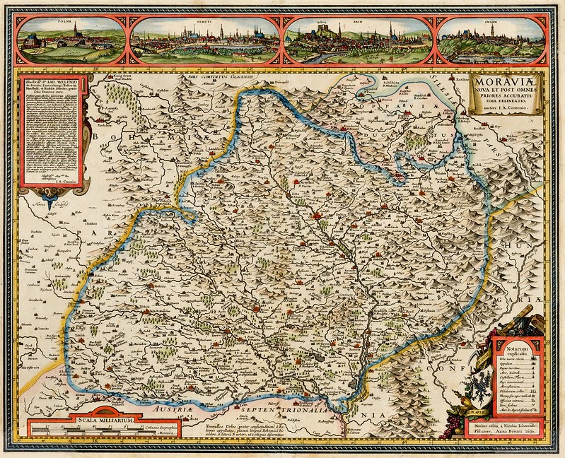Jan Amos Komenský (1592-1670) - Moraviae nova et post omnes priores accuratissima delineatio (1630)