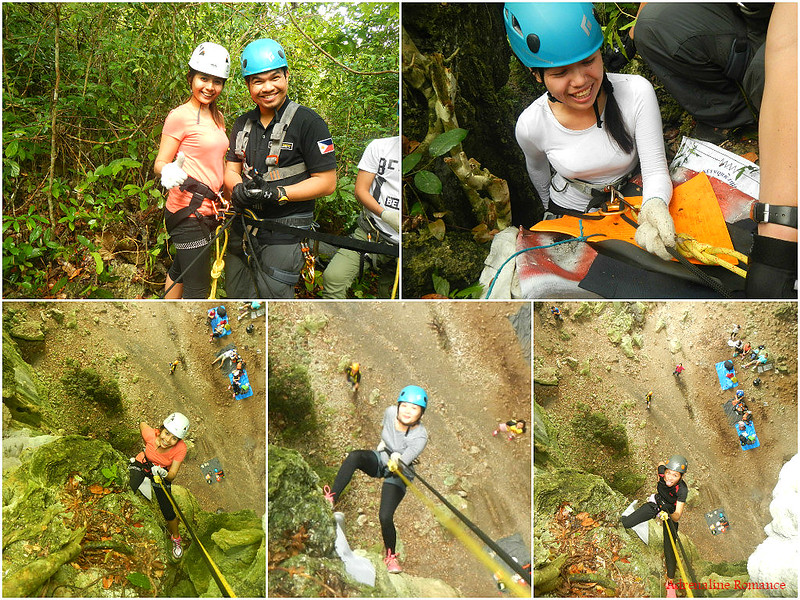 Rappelling down