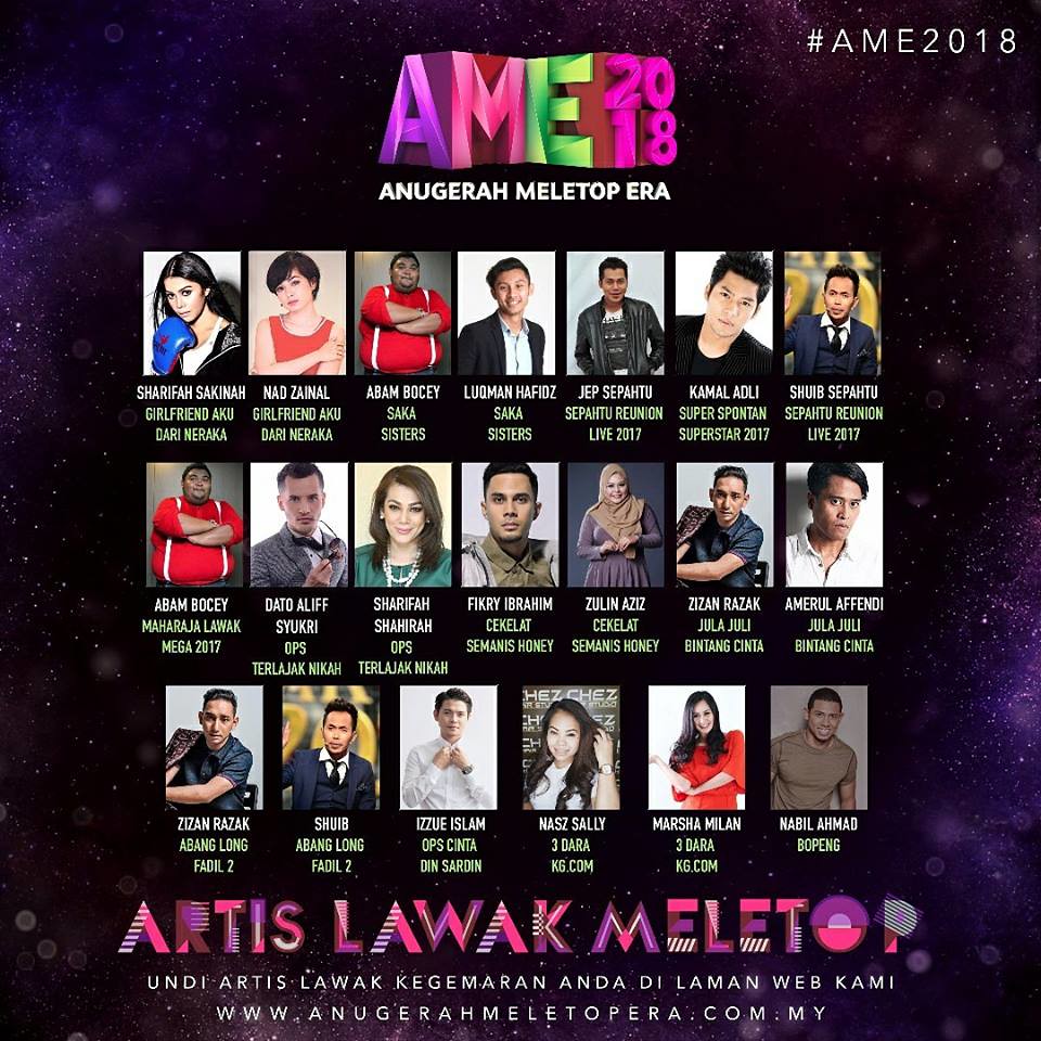 Pencalonan Awal Anugerah Meletop 2018