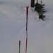 Výška sněhu na Medvědíně, hůlka má 135 cm..