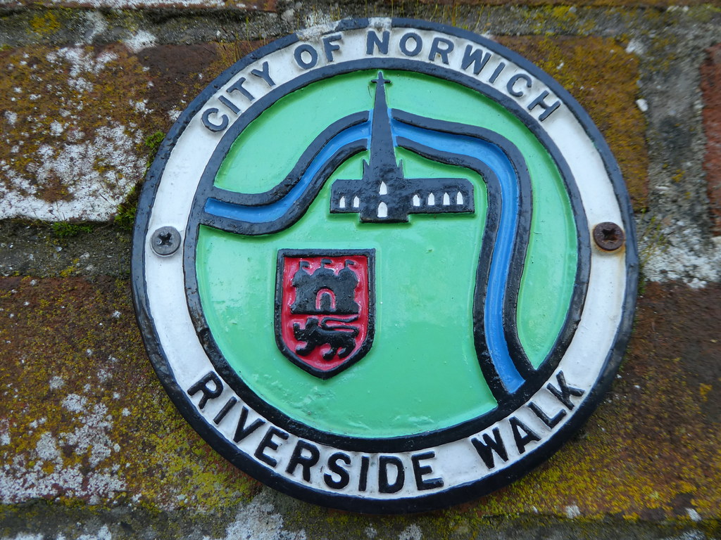 Norwich riverside walk signpost