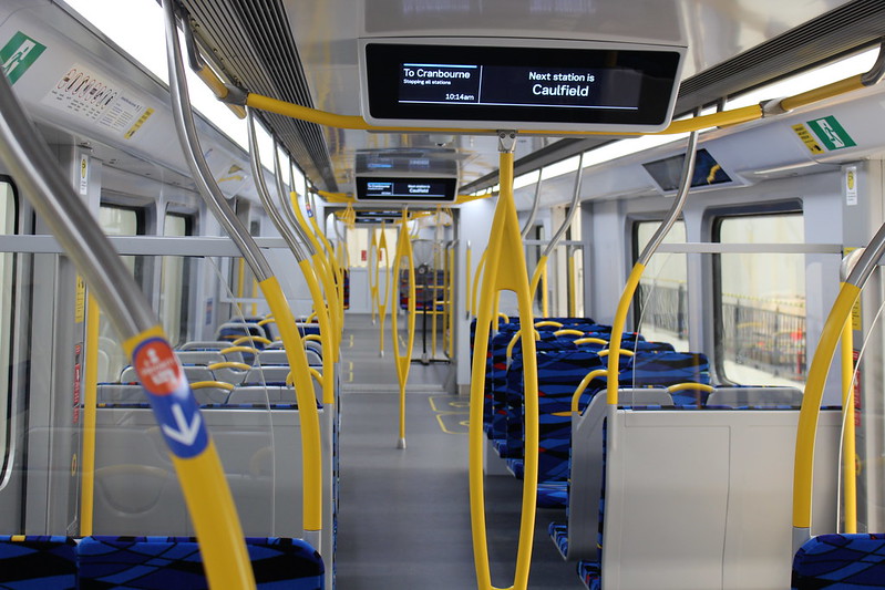 New metro trains: View along carriage