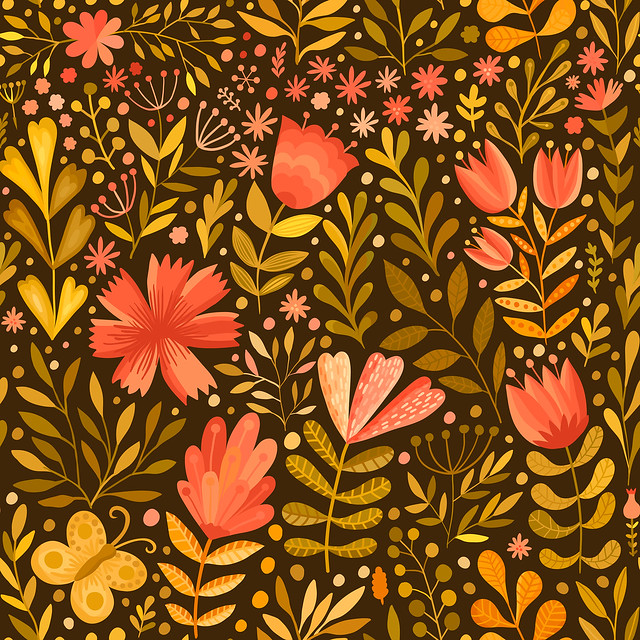 10 пунктов просто так Watercolor floral seamless pattern. Handdrawn botanical backdrop