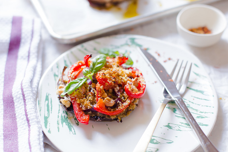 Roasted Mushroom with Veggies and Crumb Topping