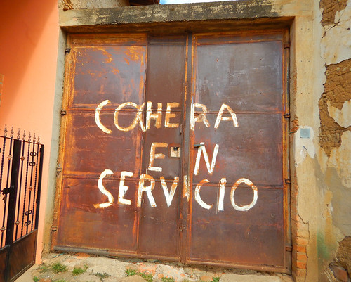 Rusty garage door in Talpa, Mexico