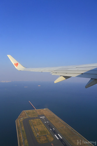 Flight from Haneda Airport to Fukoka Airport.