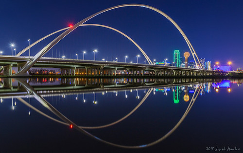 Dallas Skyline "Margaret McDermott Bridge" Reflection