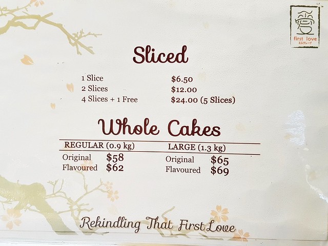 First Love Patisserie Prices