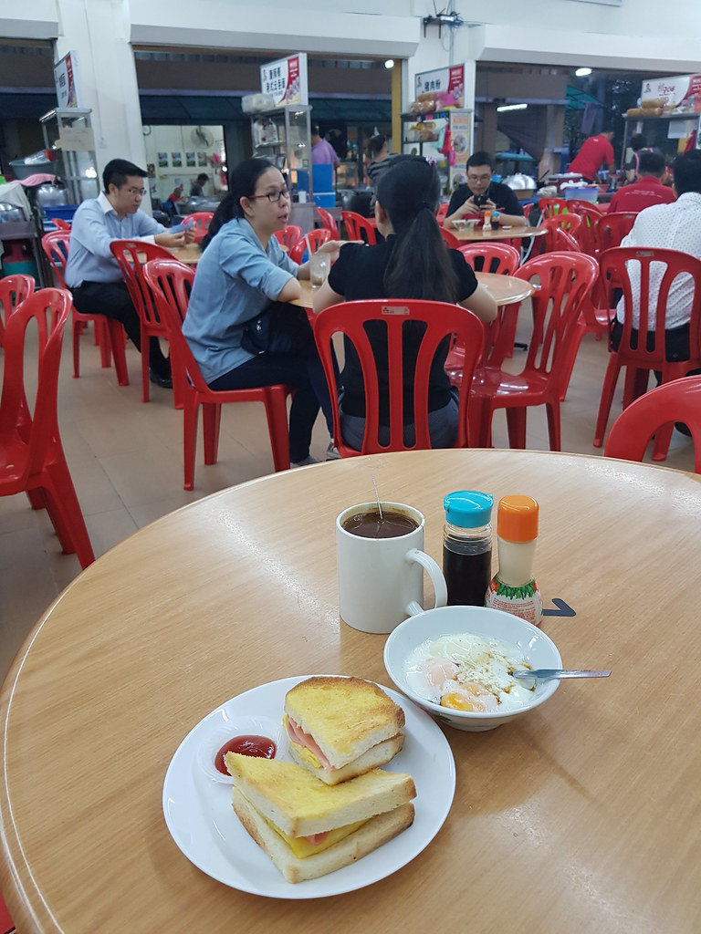 HamEgg Sandwich $4 + HalfBoiled Egg $2.50  + Hailam Tea $2.50 @ Thong Kee Kopitiam 溏记海南茶室 Shah Alan Glenmarie