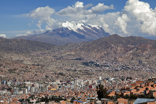 town city view skyline mountain altiplano andes sky clouds lapaz la paz bolivia southamerica south america mountains altitude canon canon5d eos