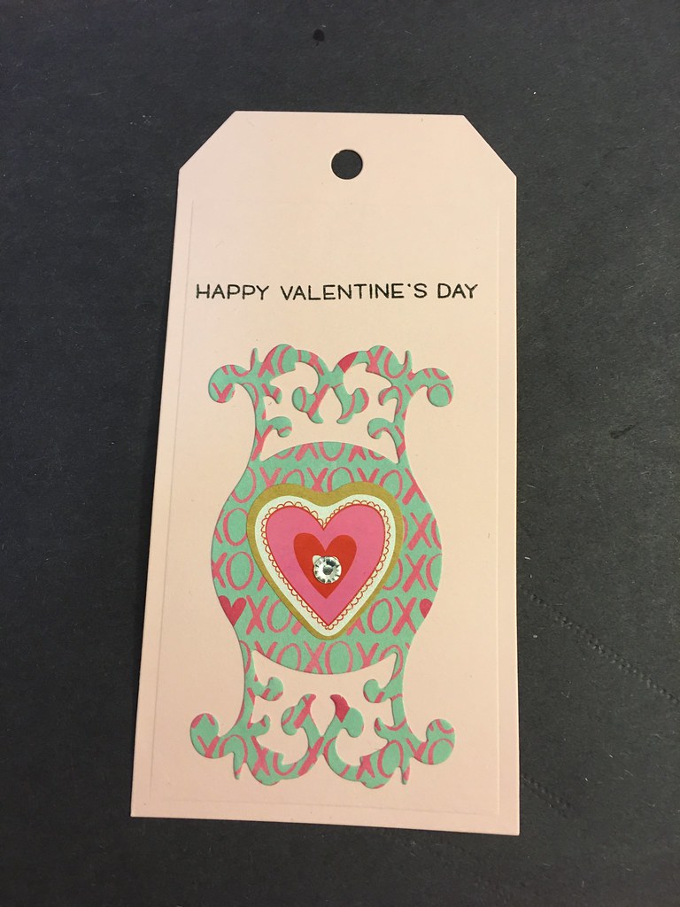 Cute Valentine's Day tag made from items found in my stash.