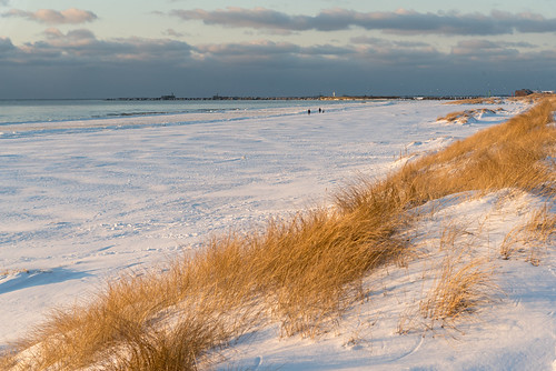 sea snow dunes shore
