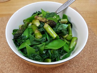 Bowl of greens and rice