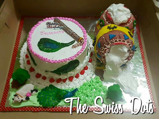 Krishna Theme Cake by Divya Sekhar of The Swiss Dots Cakes & Chocolates