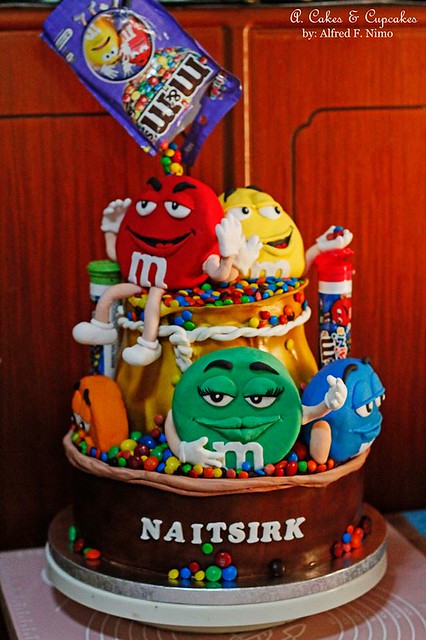 M&M's Birthday Cake by Alfred Fernandez Nimo of A. Cakes & Cupcakes